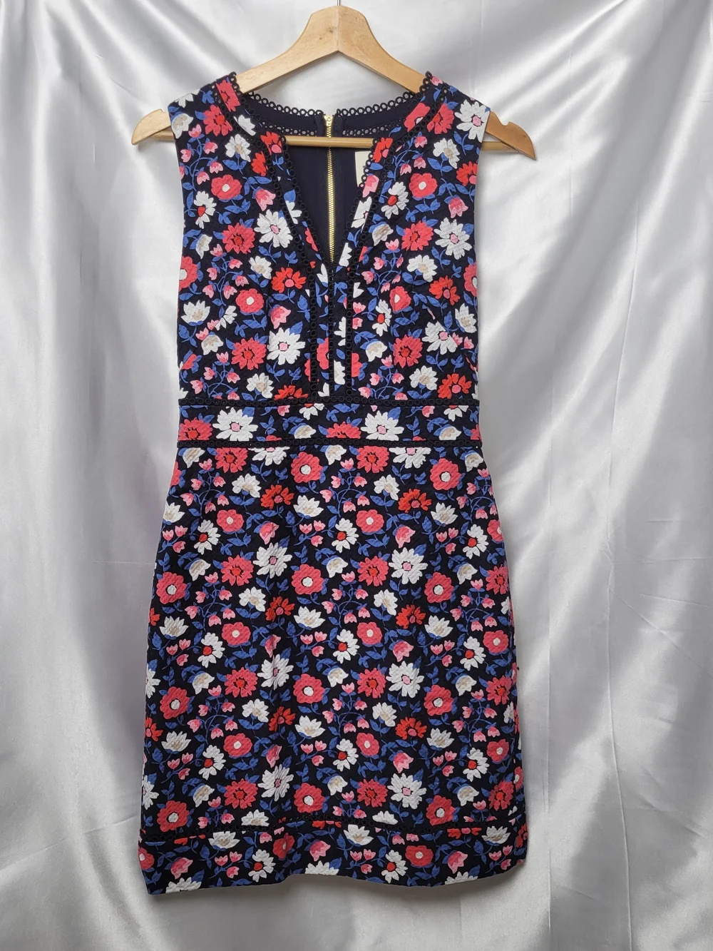 Kate Spade Floral Sheath Dress Size 2 NWOT Navy Sleeveless